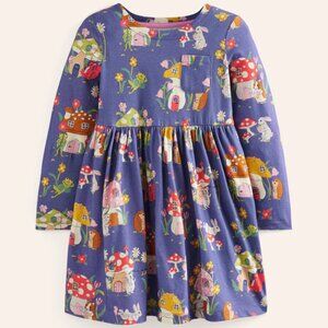 NWOT Mini Boden Long-Sleeved Fun Jersey Dress